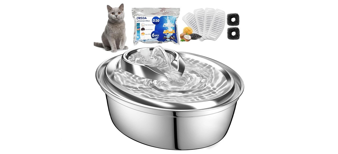 ORSDA Stainless Steel Pet Water Fountain