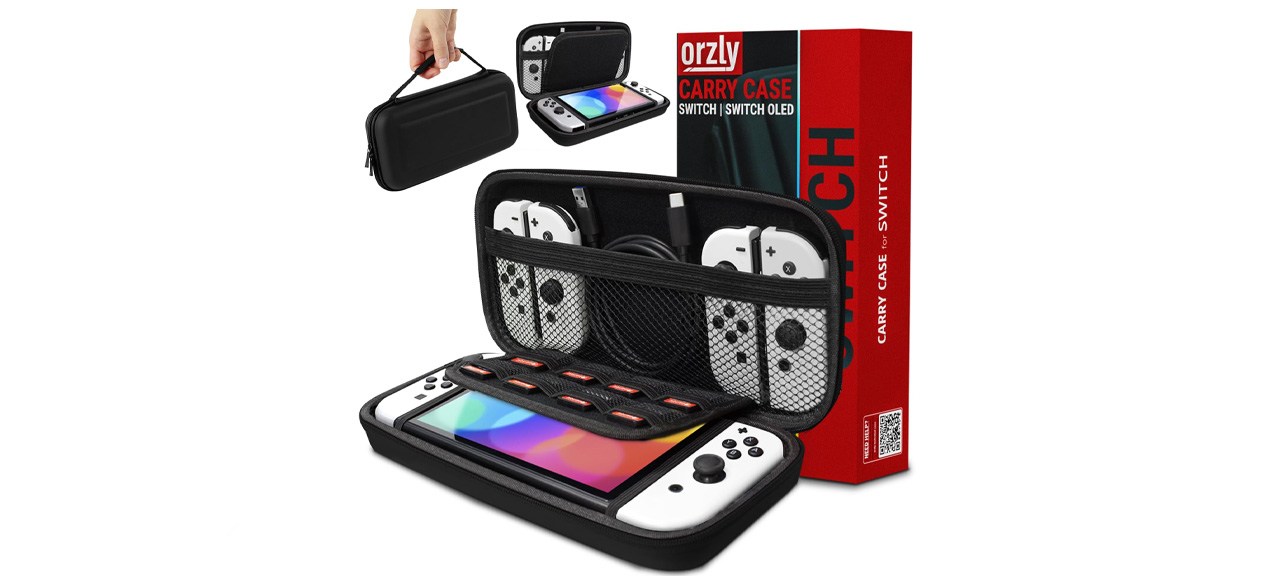 Orzly Nintendo Switch Case with 9-Game Cartridge Pouches and Mesh Pocket