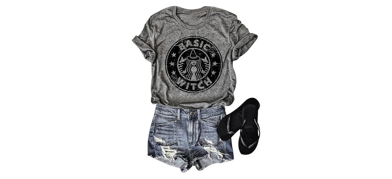 Ounar&nbsp;Halloween Basic Witch Shirt for Women