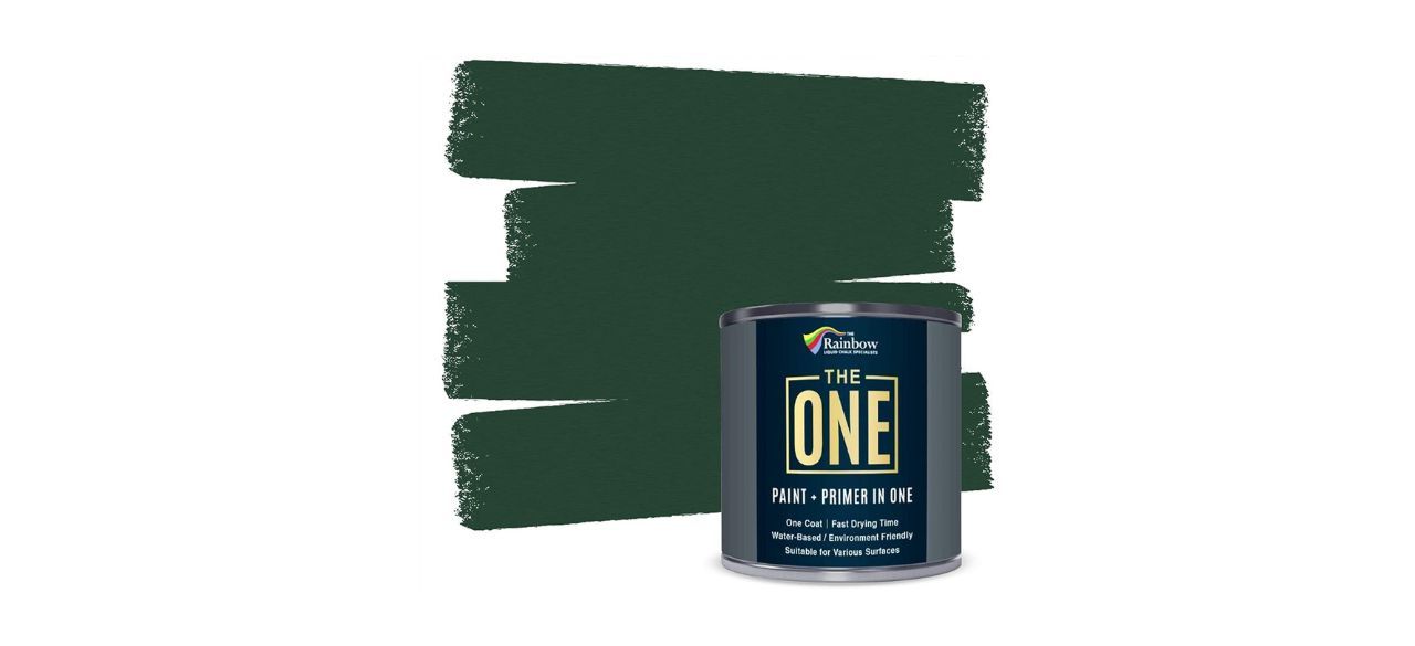 La pintura verde mate interior y el interior y la imprimación
