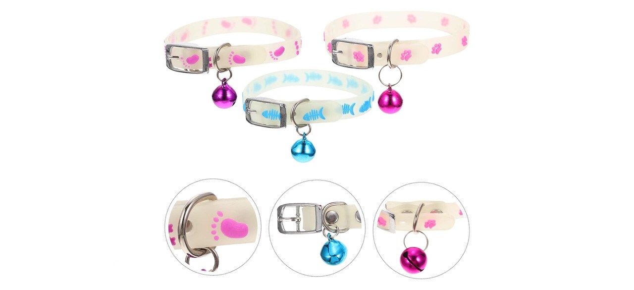 glow in the dark cat collars with bells