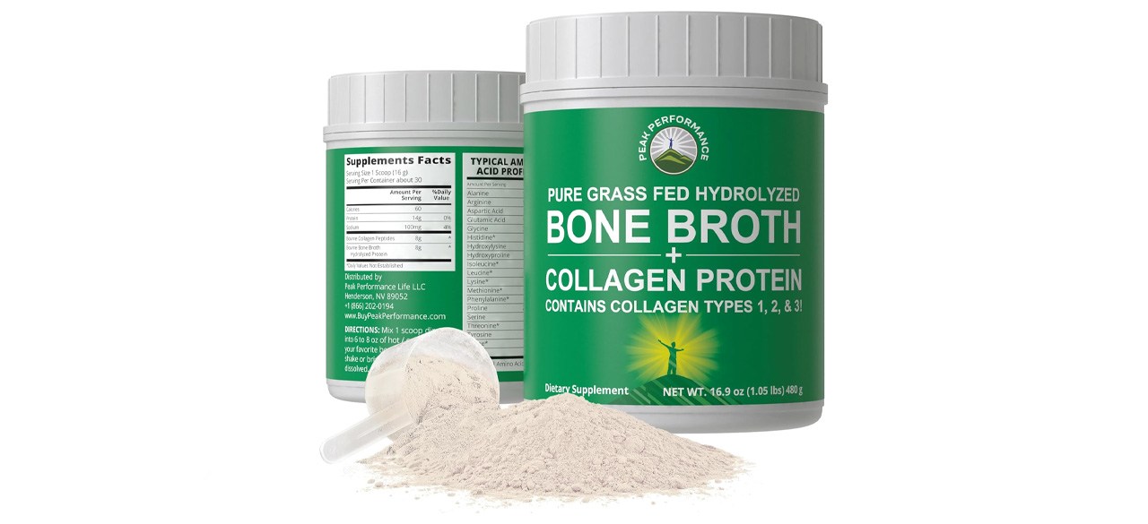 Peak Performance Coffee Store Hydrolyzed Bone Broth and Collagen Unflavored Protein Peptides Powder