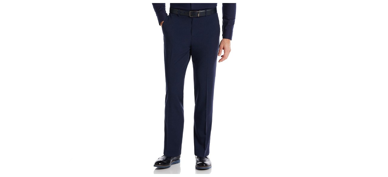 Perry Ellis Portfolio Men's Modern Fit Sold Stretch Resolution Dress Pant