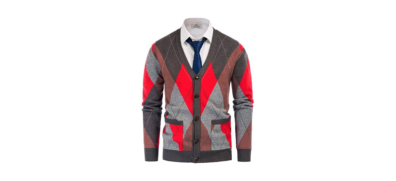 P.J. Paul Jones Men’s V-Neck Argyle Cardigan