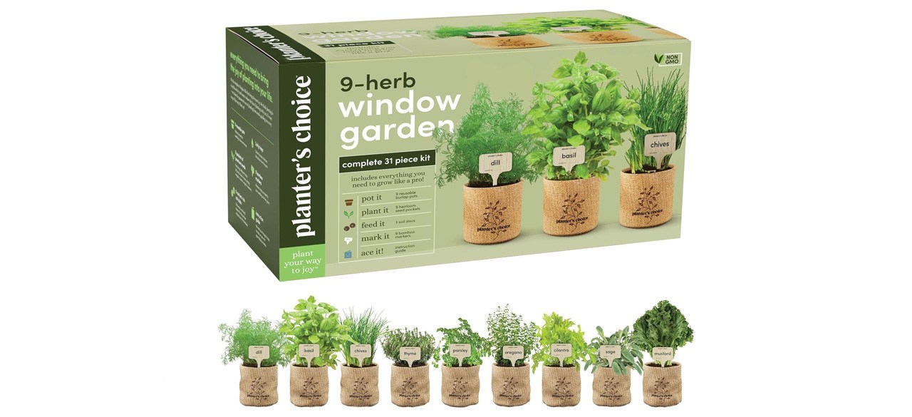 Planters’ Choice 9 Herb Indoor Window Garden Kit
