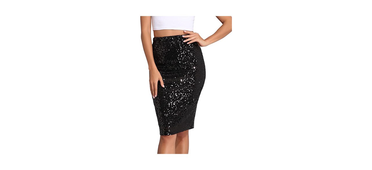 Best PrettyGuide Sequin High Waist Pencil Skirt