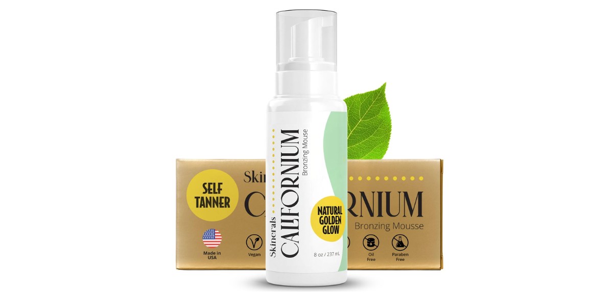 Skinerals Self Tanner Mousse on white back Skinerals Self Tanner Mousse on white back