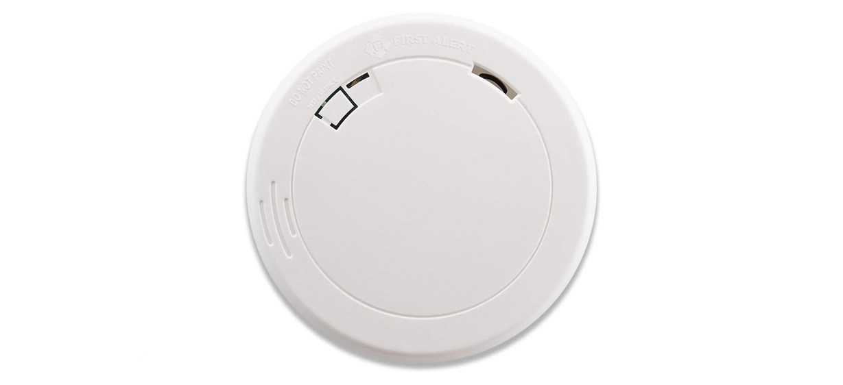 First Alert Slim Photoelectric Smoke Alarm on white background