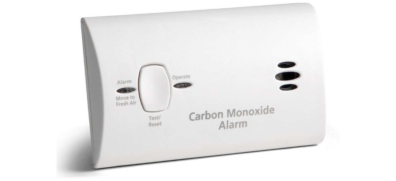 Kidde carbon monoxide detector on white background