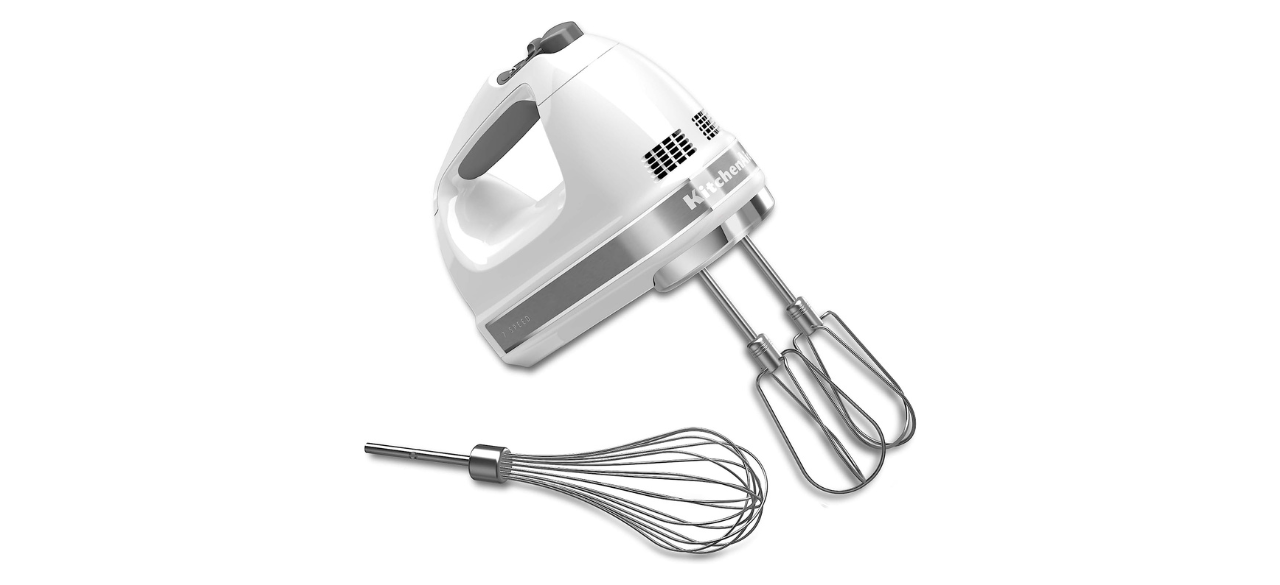 KitchenAid 7-Speed Hand Mixer on white background