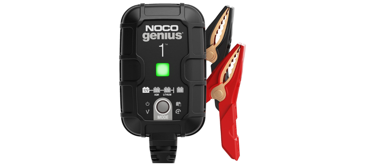 NOCO car battery charger on white background