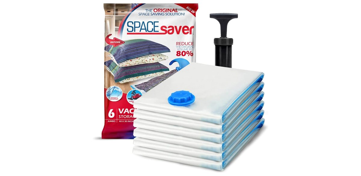 Spacesaver's Jumbo Space Bags Vacuum Storage Bags (6-Pack) on white background