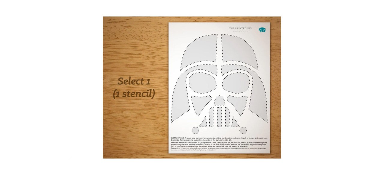 PrintedPigWorkshop Star Wars Pumpkin Carving Pattern