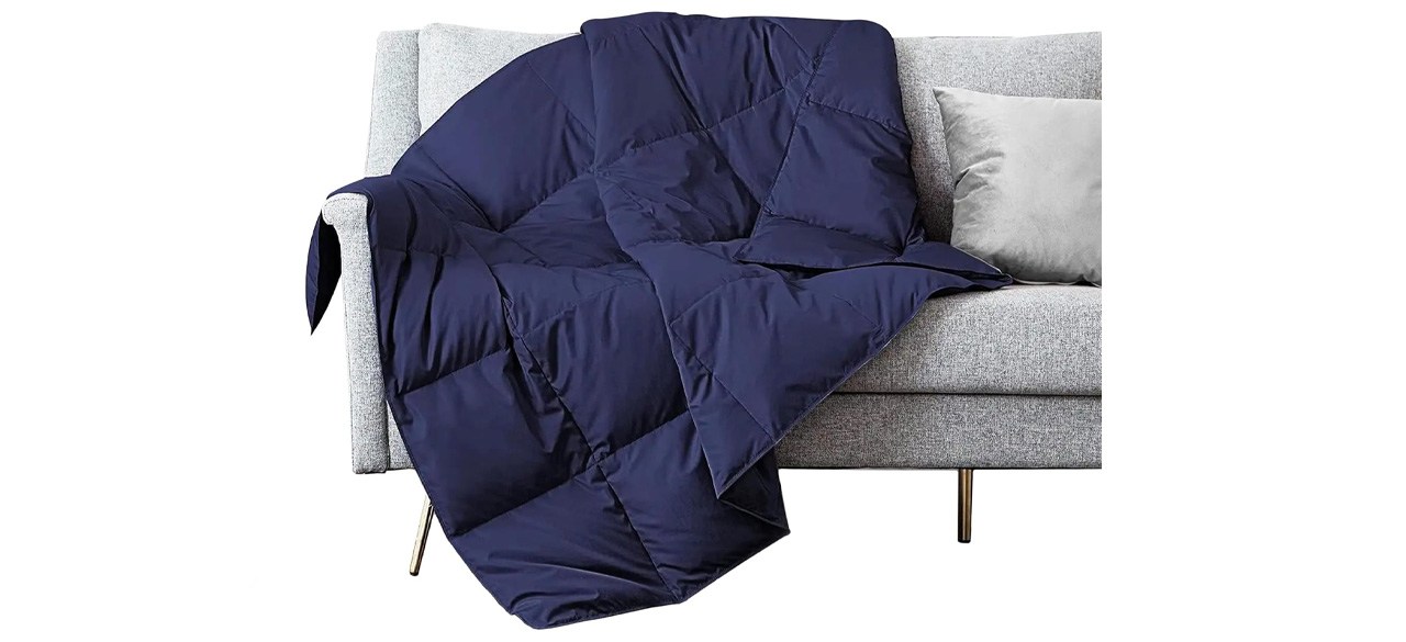 Puredown Packable Down Throw Blanket