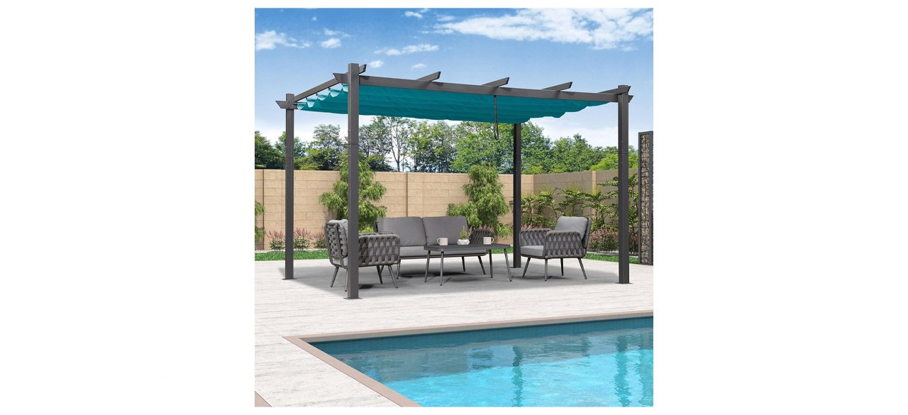 PURPLE LEAF 11’ x 13’ Outdoor Pergola with Retractable Canopy