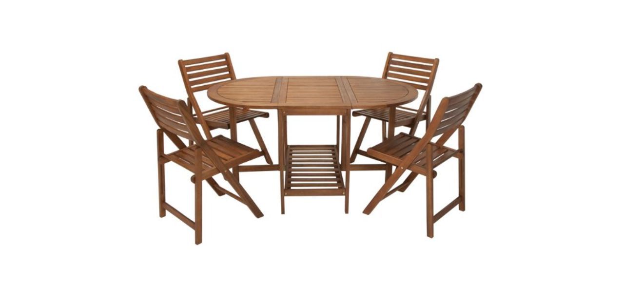 Queer Eye Acadia 5-piece Fold and Store Outdoor Dining Set