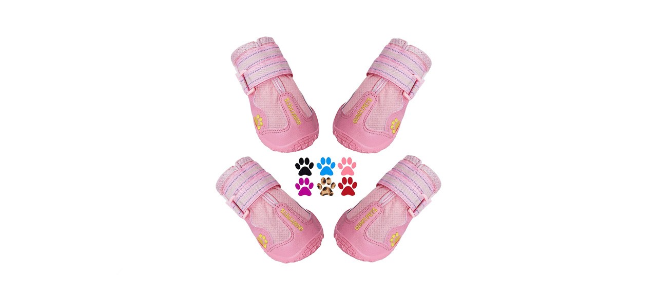 pink dog shoes