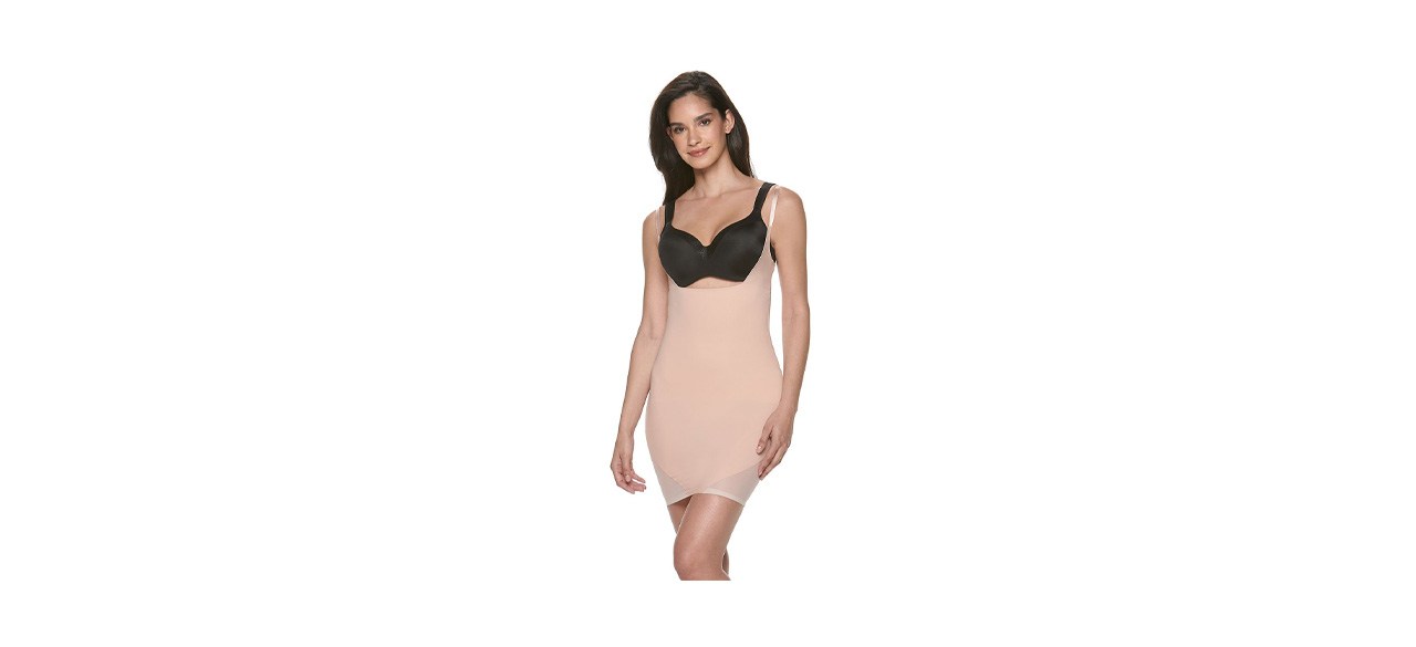  SPANX Shapewear For Women Thinstincts Open-Bust Mid-Thigh  Bodysuit