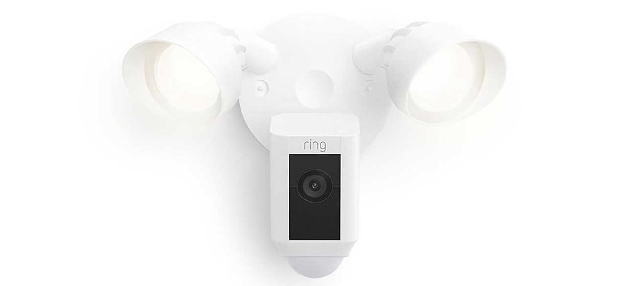 Câmera de holofote circular com fio plus