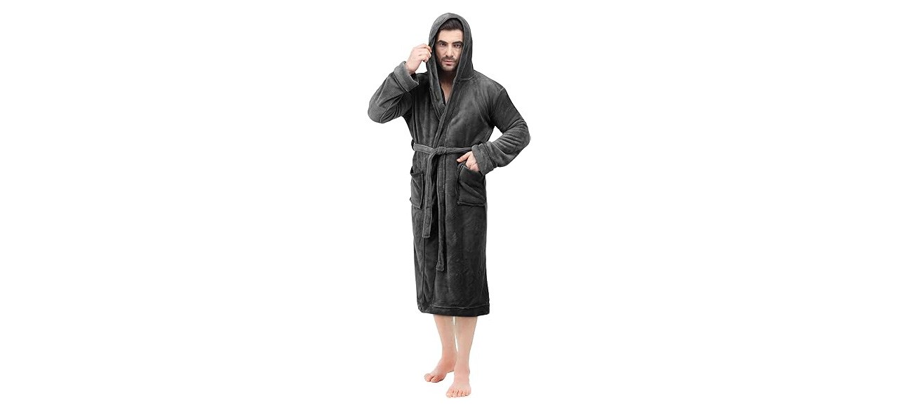Best NY Threads Men's Hooded Fleece Robe