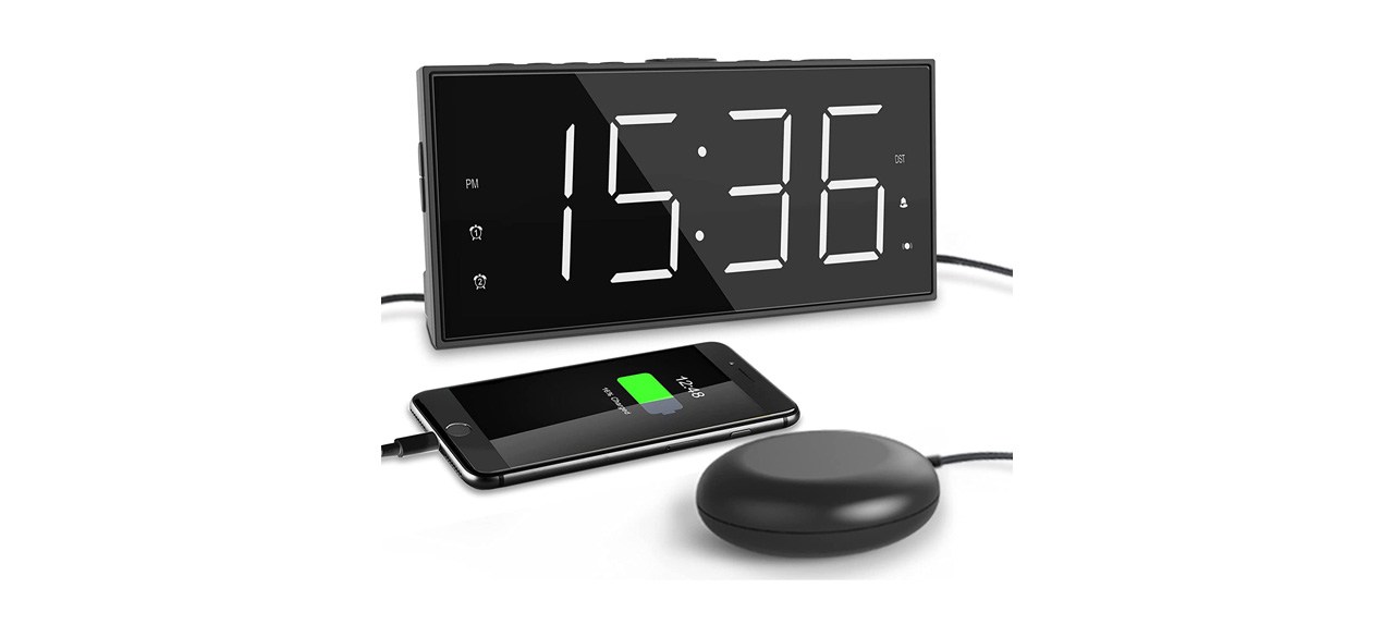 Best Rocam Vibrating Dual Alarm Clock with Bed Shaker