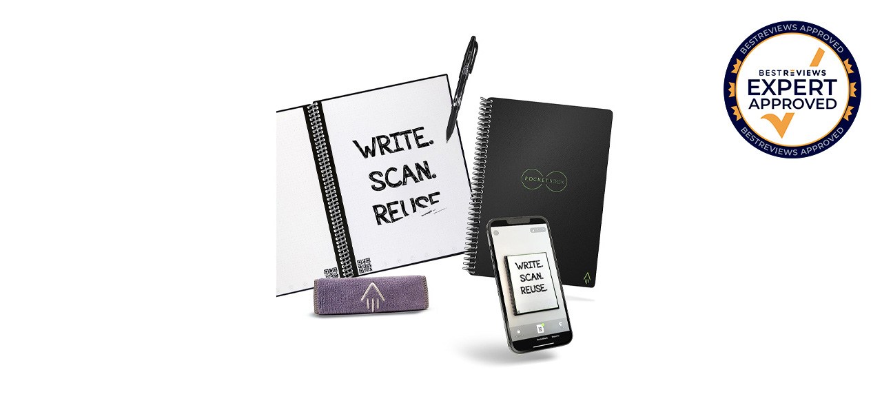 Smart notebook on white background