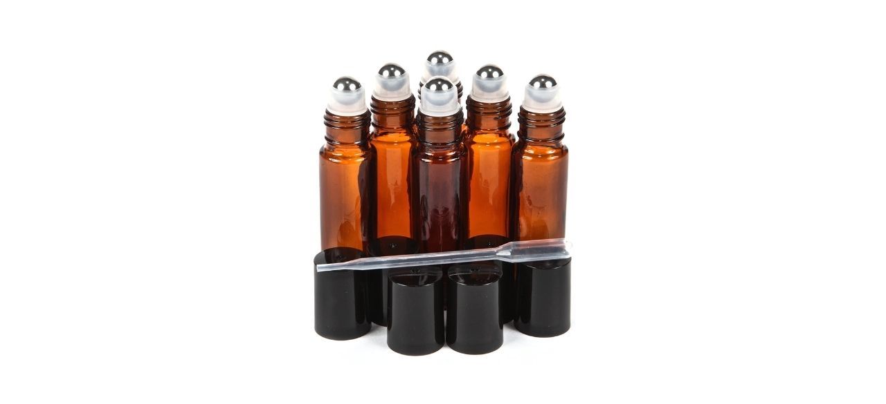 Vivaplex Glass Roll-on Bottles with Stainless Steel Roller Balls 