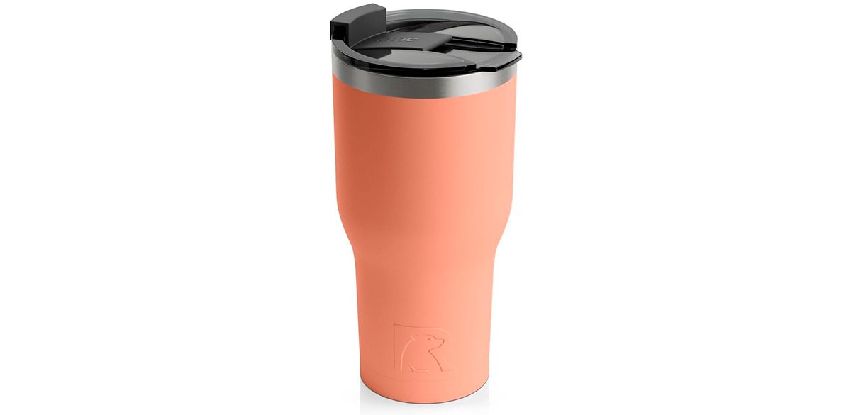 Best RTIC 30-oz Insulated Tumbler Stainless Steel Coffee Travel Mug with Lid in Salmon