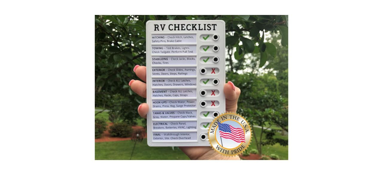 person holding UsefulMakes RV Checklist 