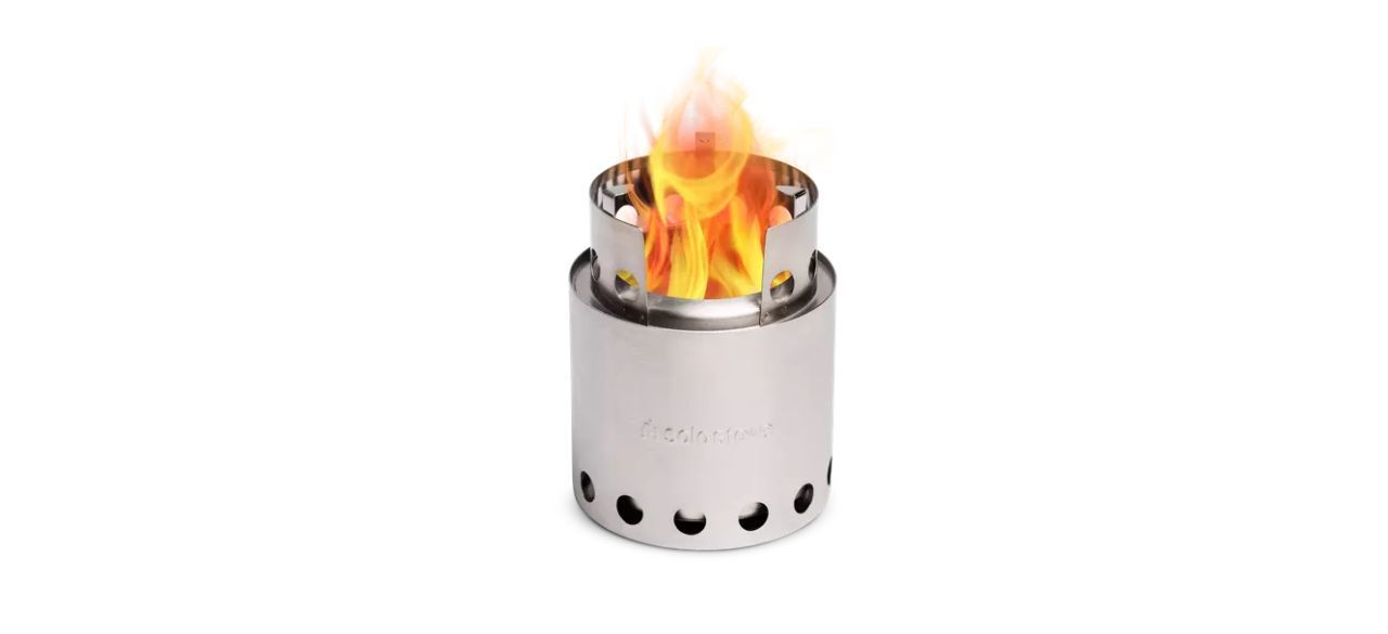 Solo Stove Lite with flame coming out of it