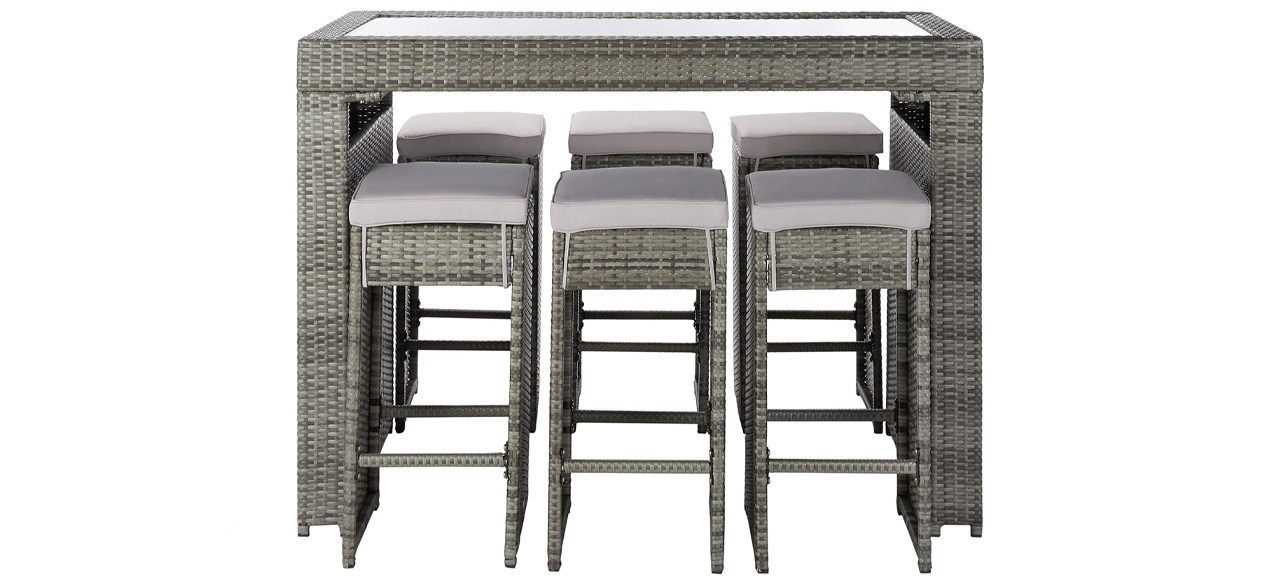 best Safavieh Seven-Piece Outdoor Living Horus Dining Set