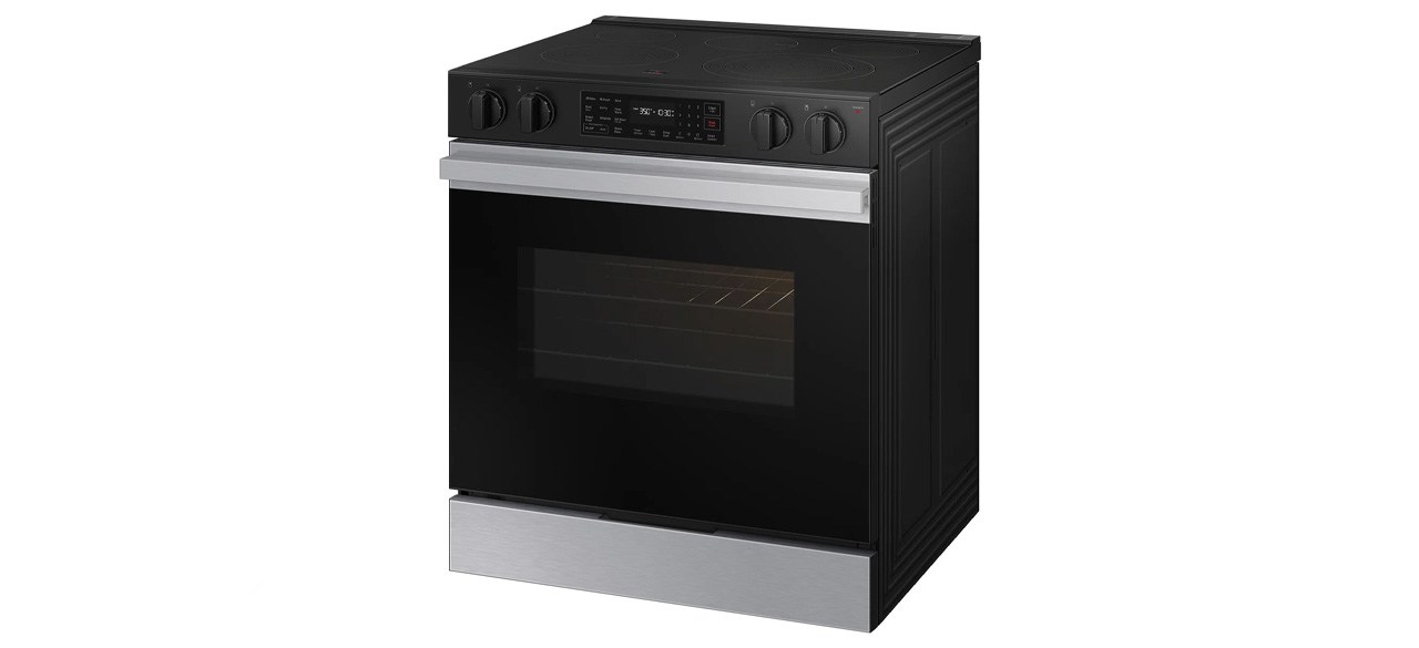 Faixa elétrica Samsung Custom Smart Slide 6,3 cu. pés com Air Fry e botões de precisão NSE6DG8300SRAA