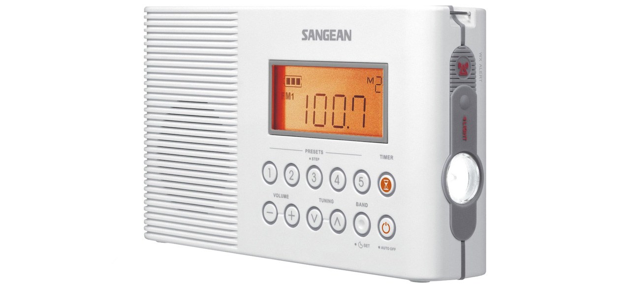 Sangean H201 Portable AM/FM/Weather Alert Digital Tuning Waterproof Shower Radio
