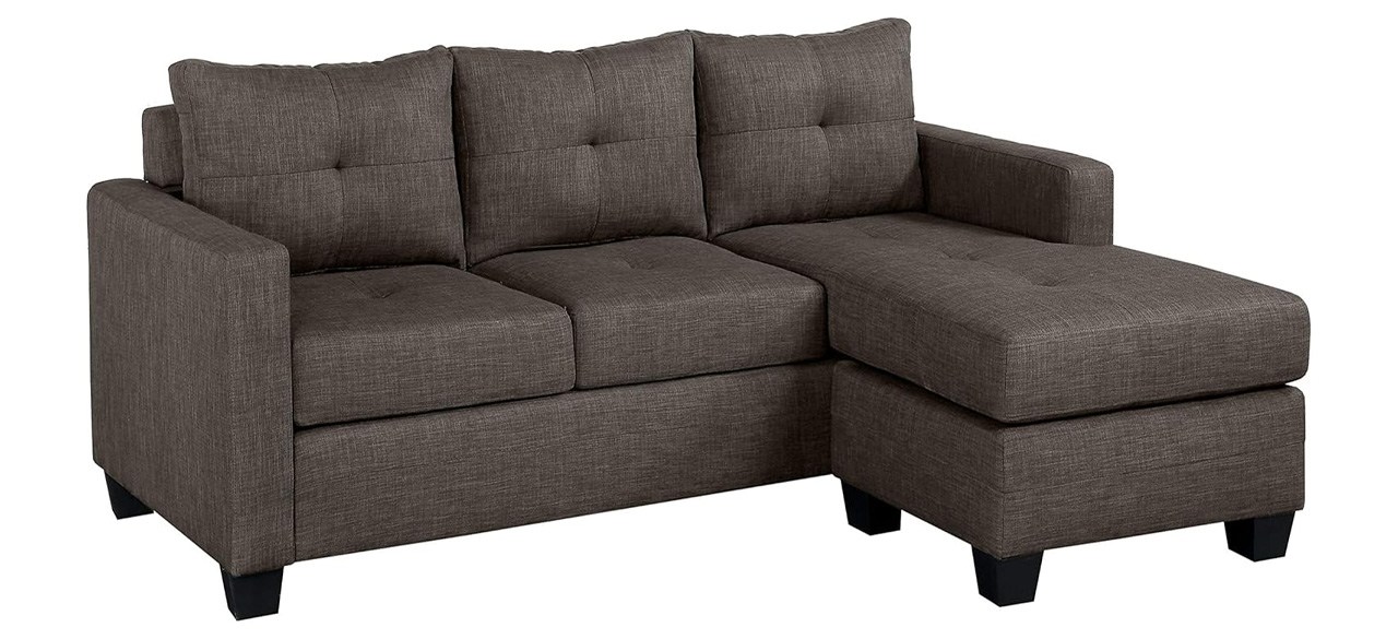 a brown sectional