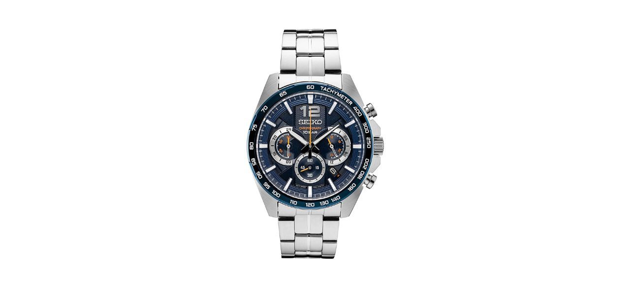 Best Seiko Silver Tone Stainless Steel Chronograph Watch