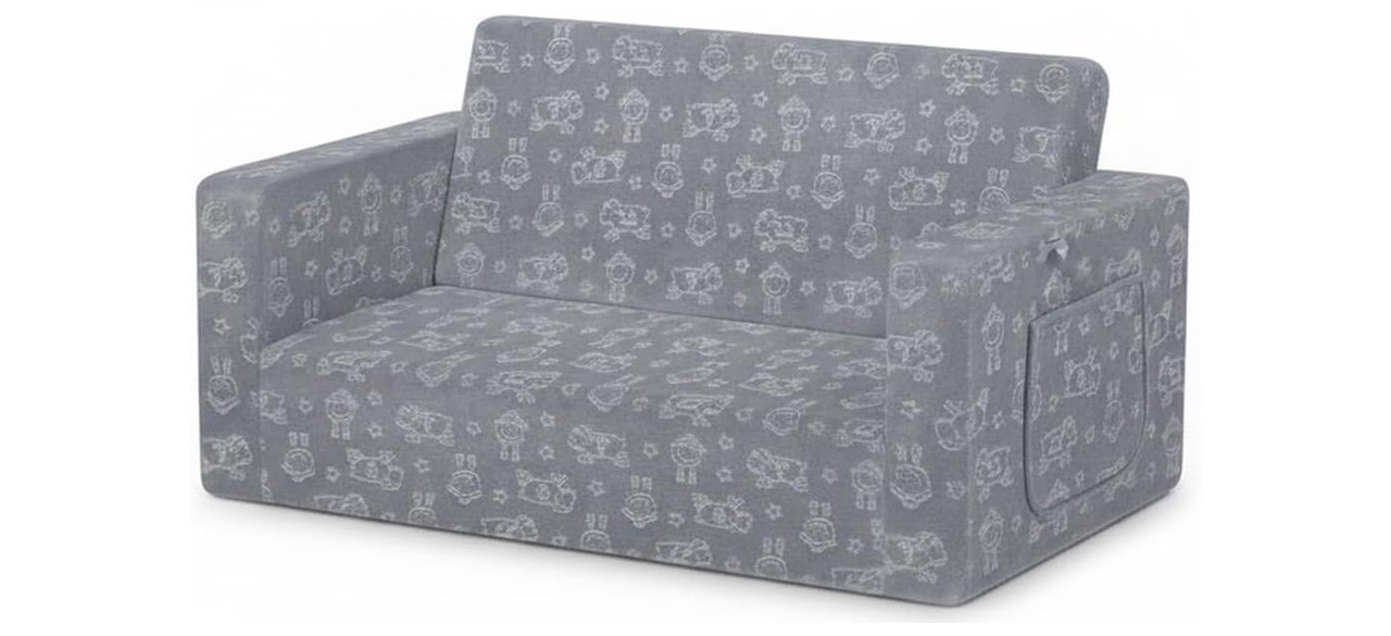 Serta Perfect Sleeper Extra Wide Convertible Sofa to Lounger - Comfy 2-in-1 Flip Open Couch/Sleeper for Kids