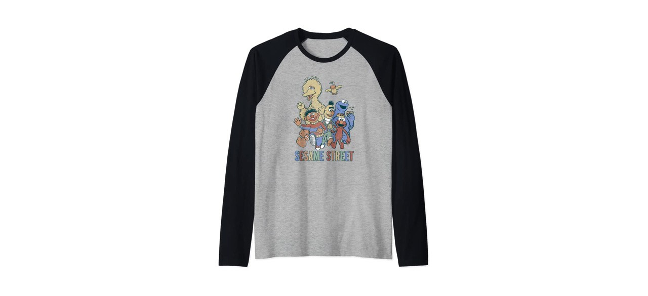 Best Sesame Street Colorful Group Raglan Baseball Tee