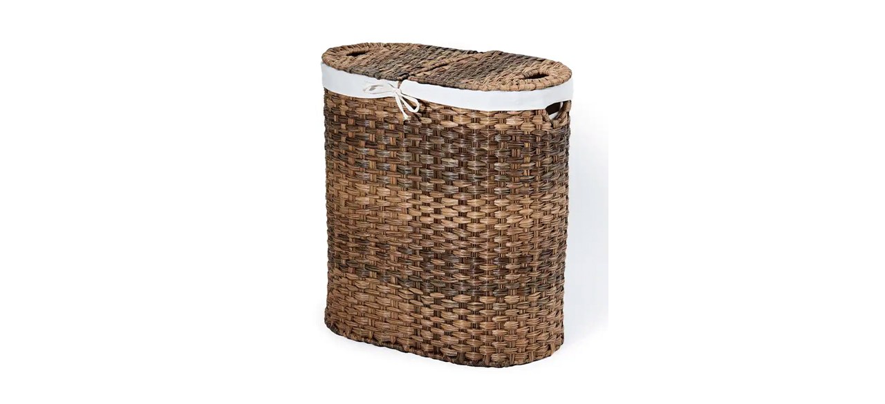 Best Seville Classics Handwoven Oval Double Laundry Hamper