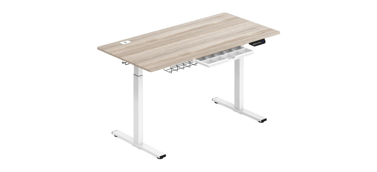 SHW 55 inch electrically height adjustable computer desk