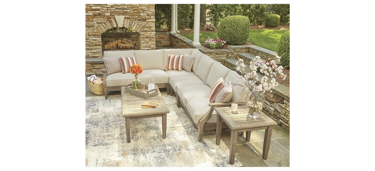 Signature Design by Ashley Clare View Left-Arm Facing Contemporary 4-Piece Outdoor Sectional