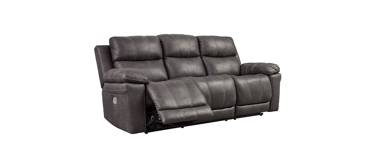 Best Signature Design by Ashley Jesolo Faux Leather Double Reclining 88-inch Sofa