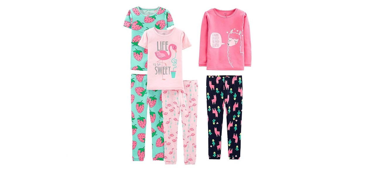 Simple Joys by Carter's Girls' Six-piece Snug Fit Cotton Pajama Set