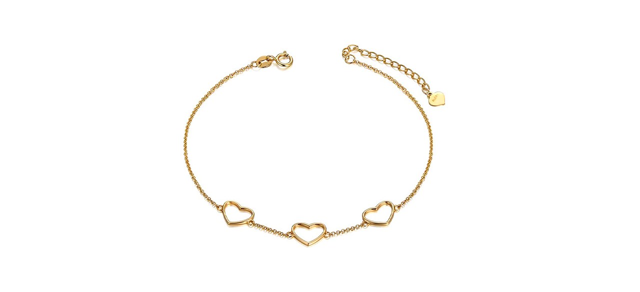 Best Sisgem 14-Karat Gold Heart Anklet