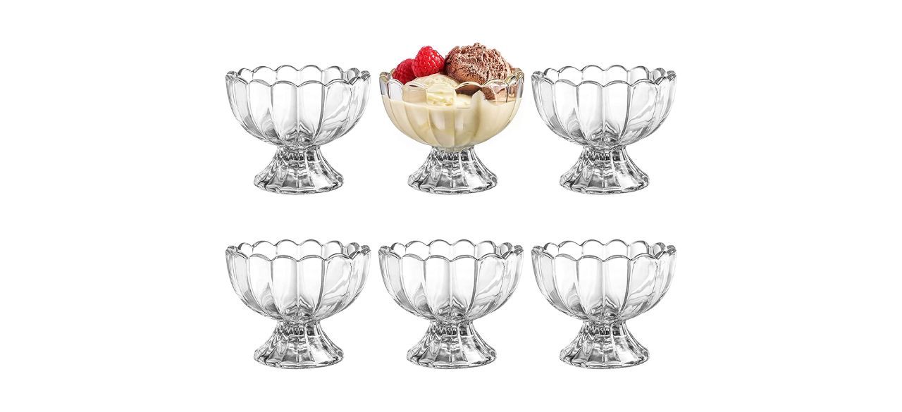 Kmwares Tulip Clear Glass Dessert Bowls