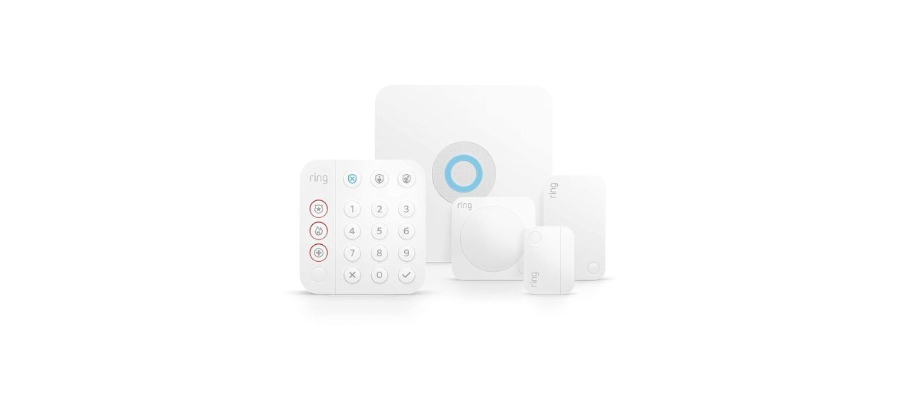 Ring Alarm Five Piece Kit on white background