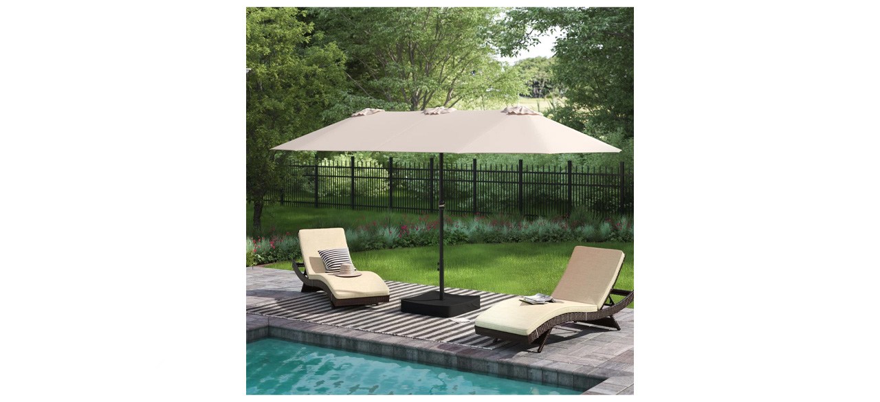 extra large umbrella patio Sophia & William 15FT Outdoor Patio Umbrella Extra Large Double-Sided