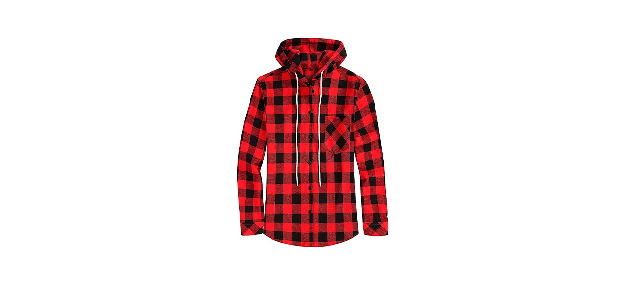 Best Souactimuy Womens Hooded Buffalo Plaid Shirt