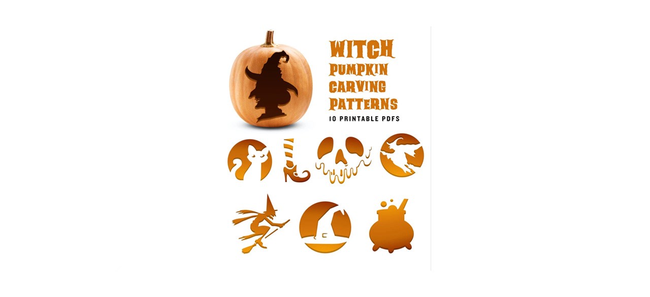 Spooktober Witch Pumpkin Carving Patterns