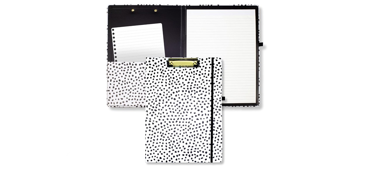 Steel Mill & Co Fun Clipboard Folio with Refillable Lined Notepad and Interior Storage