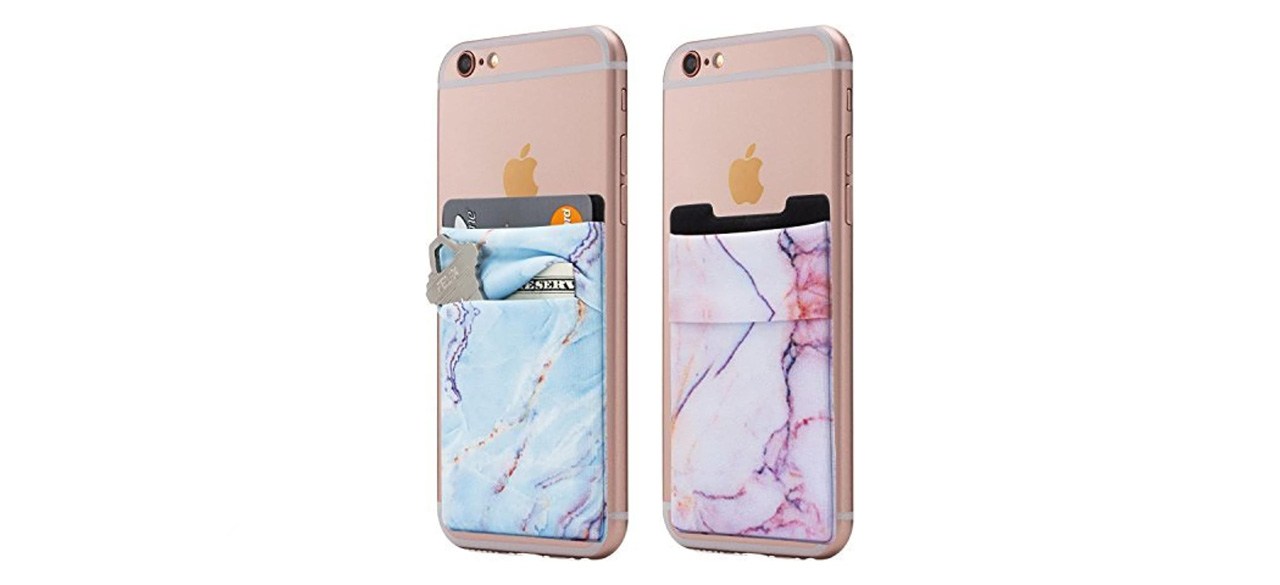 Stretchy Marble Cell Phone Stick-On Wallet